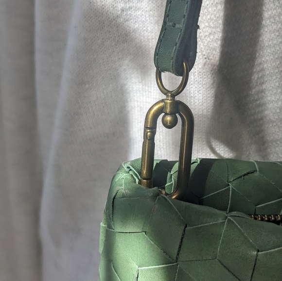 Madewell Green Leather Crossbody Purse - Picture 2 of 6